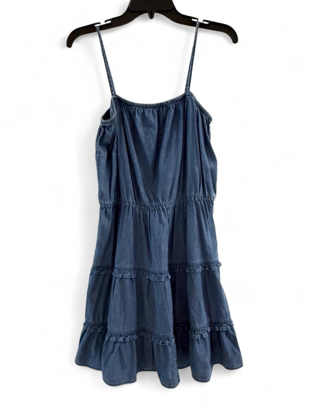 Navy Blue Tiered Sundress with Spaghetti Straps